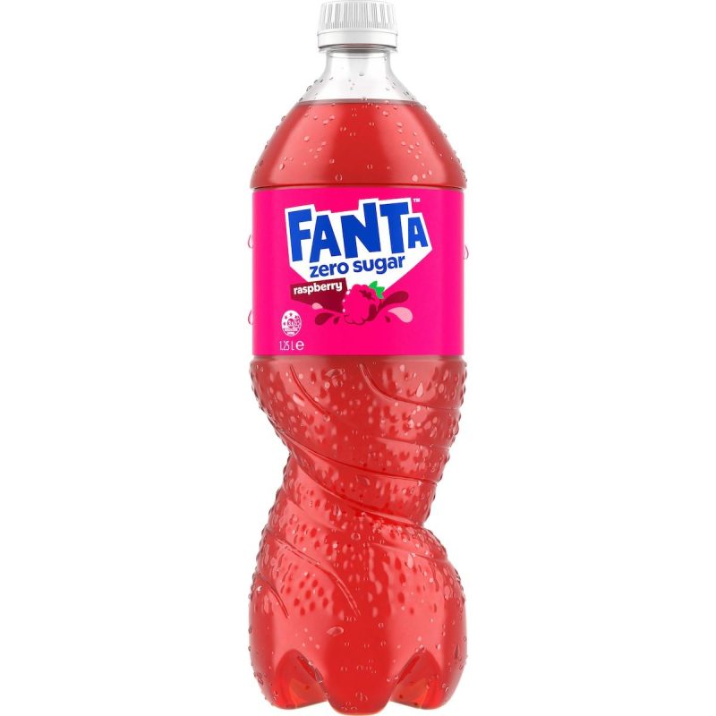 Fanta Raspberry Zero Sugar Soft Drink Bottle 1.25L
