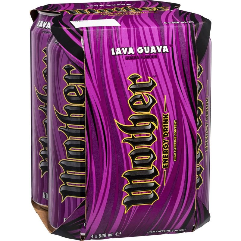 Mother Lava Guava Energy Drink Can 500ml X 4 Pack