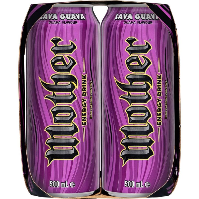 Mother Lava Guava Energy Drink Can 500ml X 4 Pack