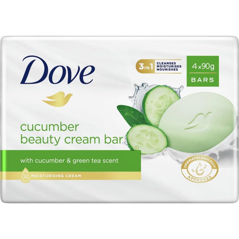 Dove Cucumber Beauty Cream Soap Bar 90g X 4 Bars