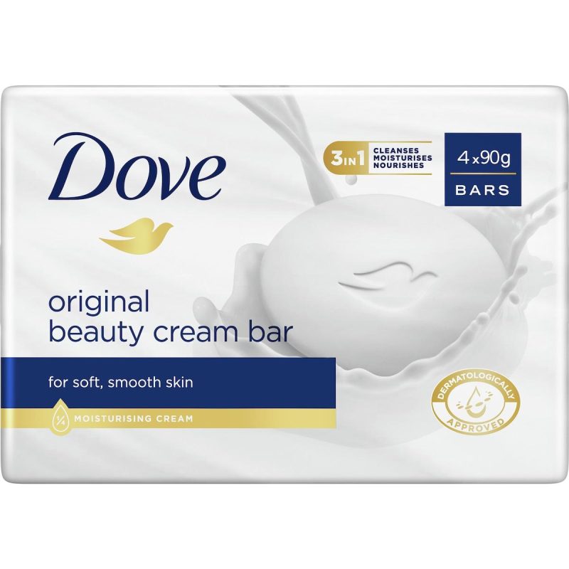 Dove Original Beauty Cream Soap Bar 90g X 4 Bars
