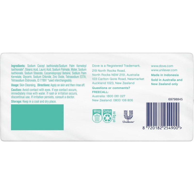 Dove Sensitive Beauty Cream Soap Bar 90g X 6 Bars