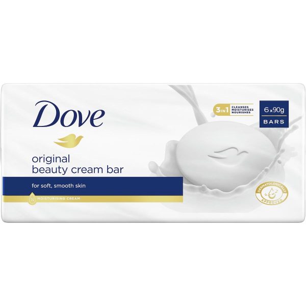 Dove Original Beauty Cream Soap Bar 90g X 6 Bars