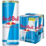 Red Bull Energy Drink Sugar Free Can 250ml X 4 Pack