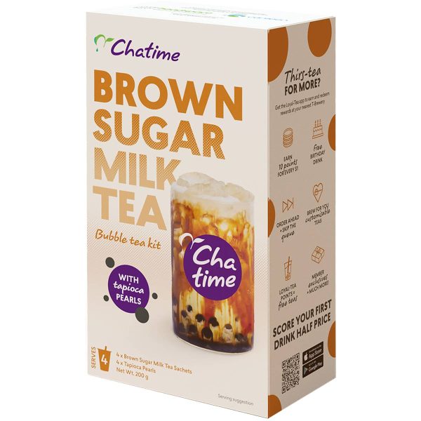 Chatime Brown Sugar Milk Bubble Tea Kit Drink With Pearls 4 Pack