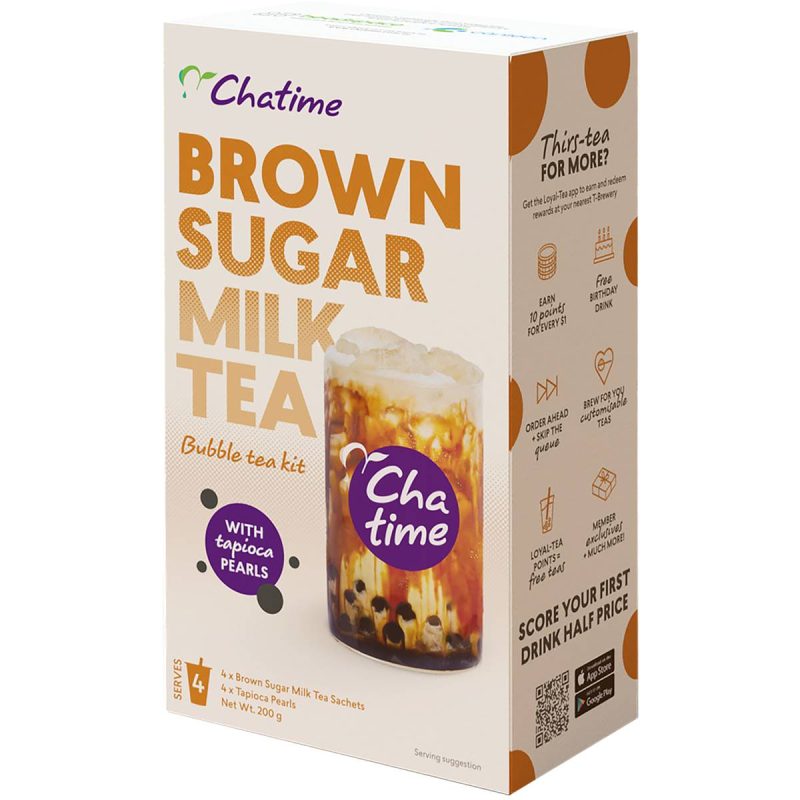 Chatime Brown Sugar Milk Bubble Tea Kit Drink With Pearls 4 Pack