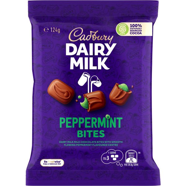 Cadbury Dairy Milk Peppermint Bites Chocolate Pieces Pack 124g