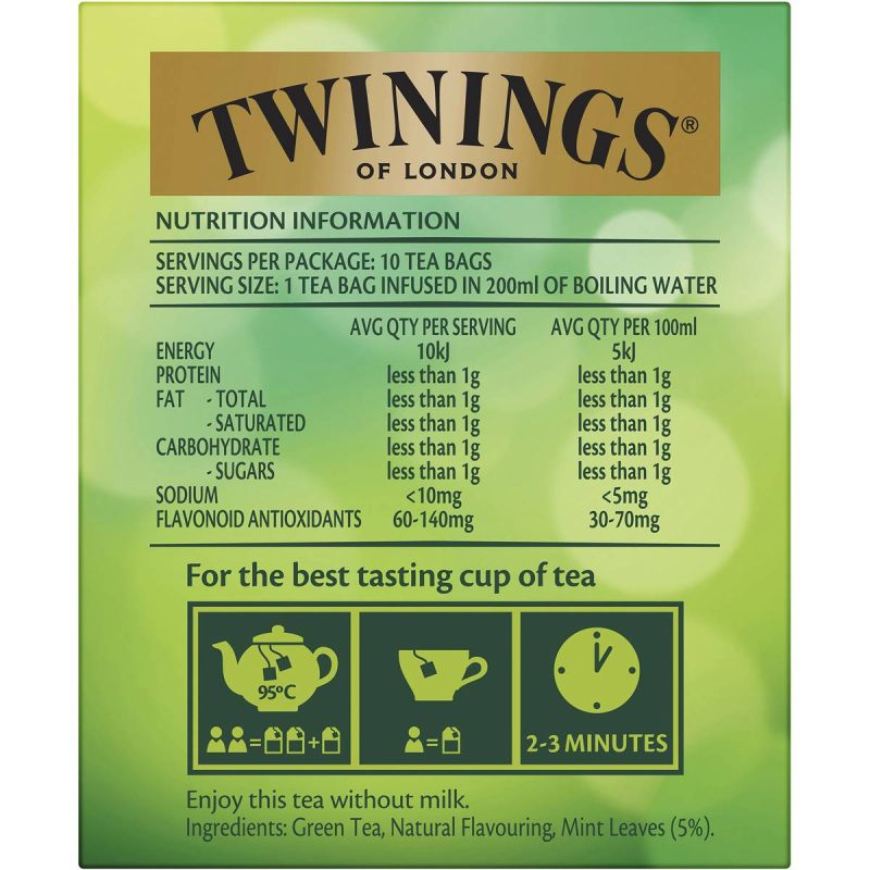 Twinings Green Tea Mint Tea Bags 10 Pack