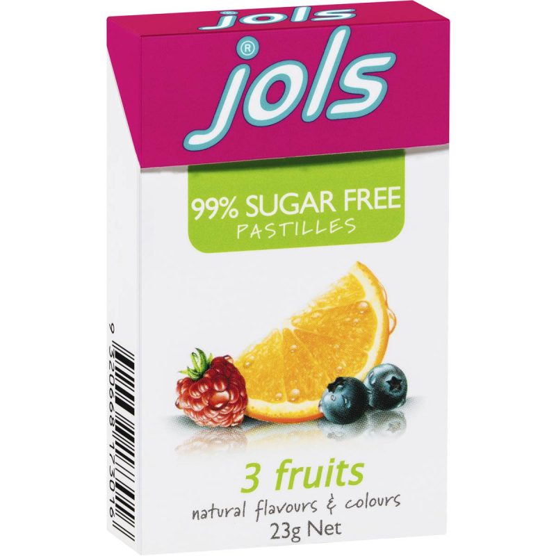 Jols Sugar Free Pastilles Three Fruits Gummies Box 23g X 6 Boxes