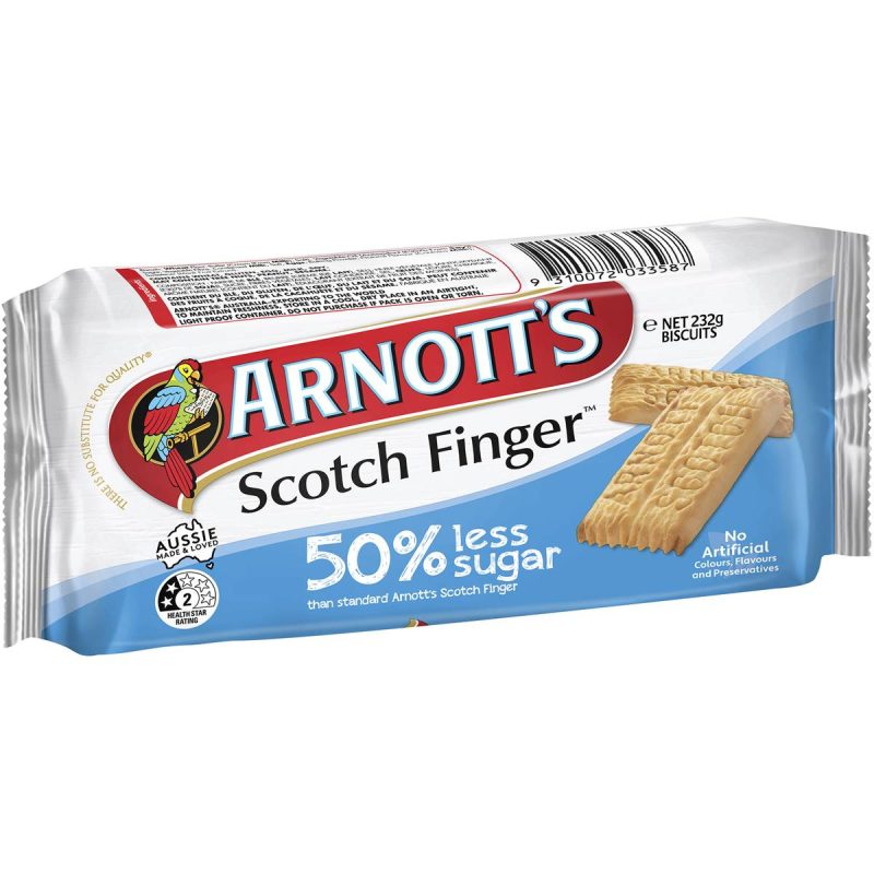Arnotts Scotch Finger Biscuits Less Sugar Pack 232g