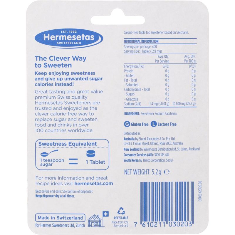 Hermesetas Zero Calorie Mini Sweetener Tablets 400 Pack