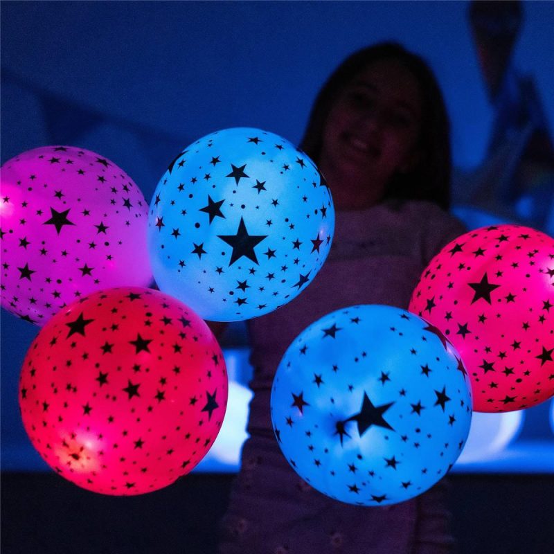Illooms LED Light Up Glow Party Balloons Stars 5 Pack