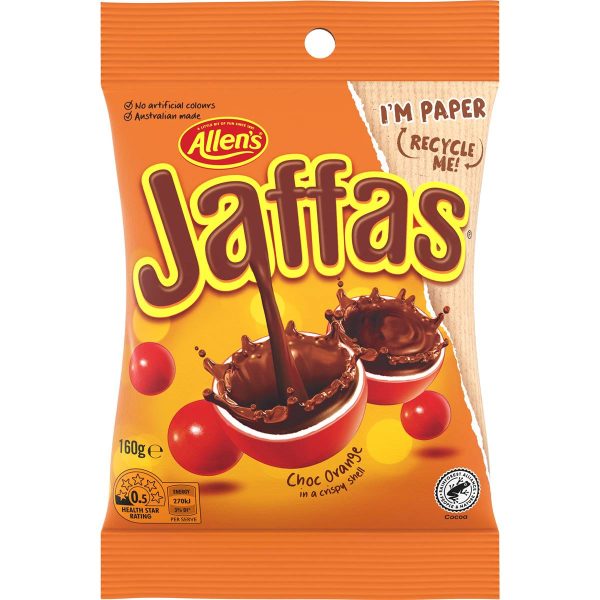 Allens Jaffas Chocolate Orange Balls Bag 160g