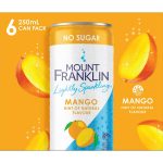 Mount Franklin Lightly Sparkling Water Mango Cans 250ml X 6 Pack