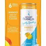 Mount Franklin Lightly Sparkling Water Mango Cans 250ml X 6 Pack