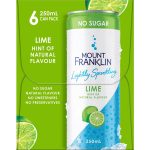 Mount Franklin Lightly Sparkling Water Lime Cans 250ml X 6 Pack
