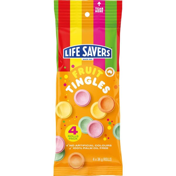 Lifesavers Fruit Tingles Candy Lollies 4 Rolls Pack