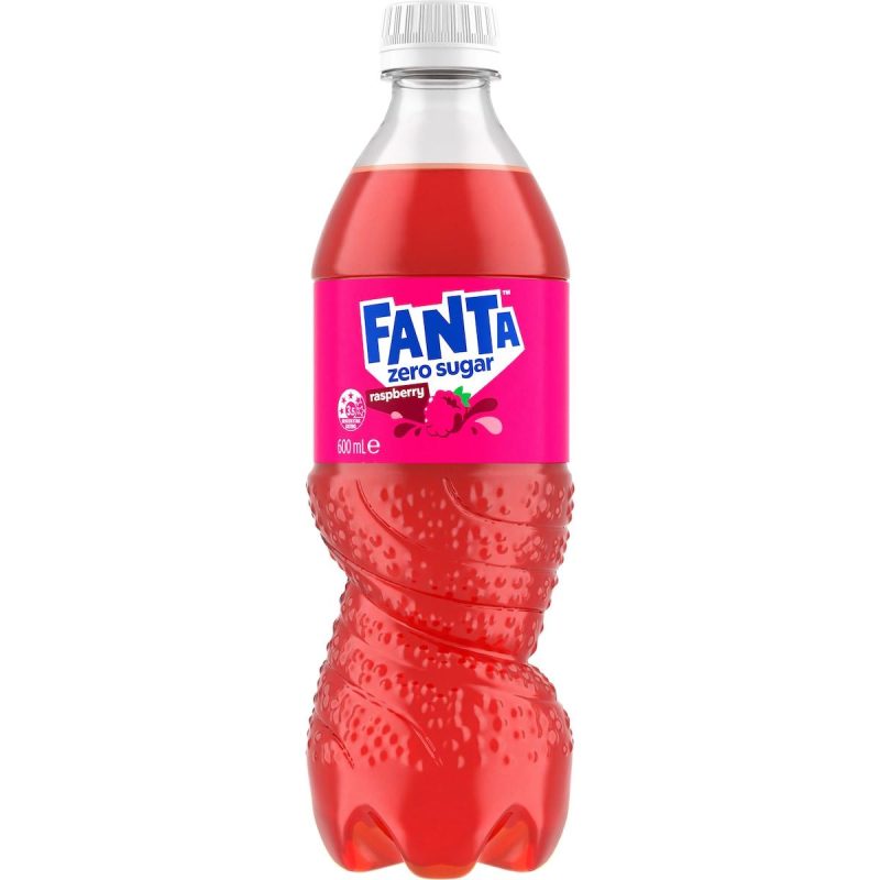 Fanta Raspberry Zero Sugar Soft Drink Bottle 600ml