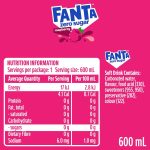 Fanta Raspberry Zero Sugar Soft Drink Bottle 600ml