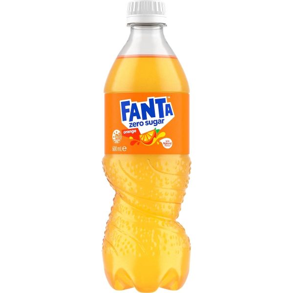 Fanta Orange Zero Sugar Soft Drink Bottle 600ml