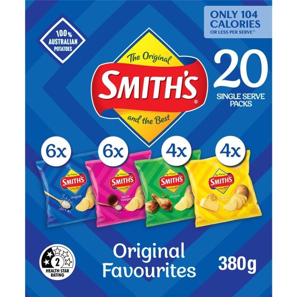 Smiths Potato Chips Original Favourites Multipack Variety 20 Pack