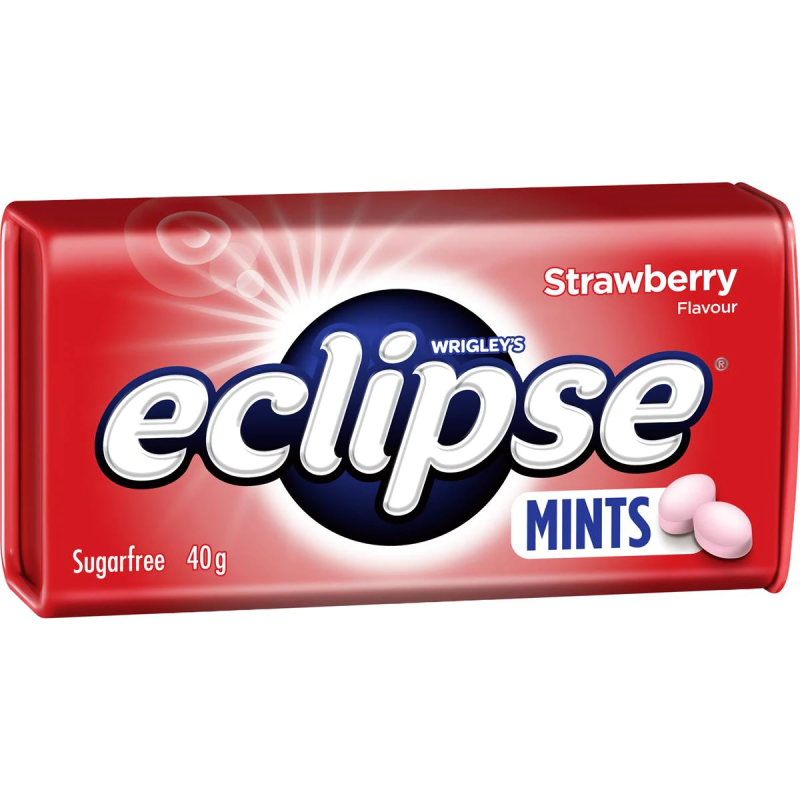 Wrigleys Eclipse Strawberry Mints Tin 40g X 12 Tins