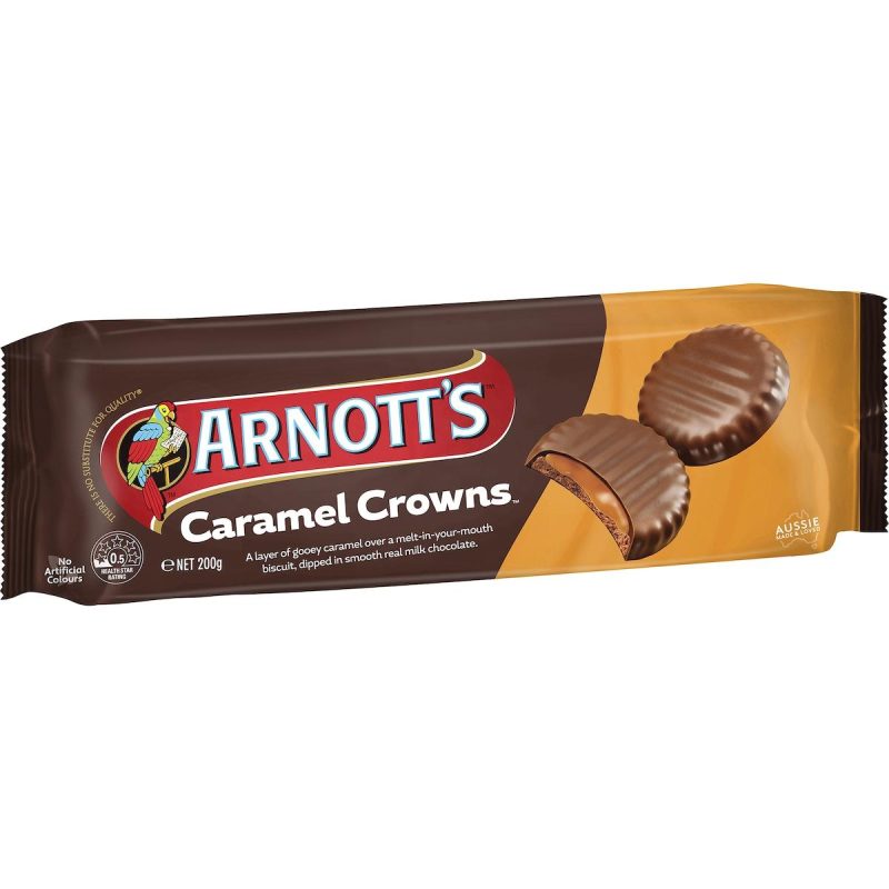 Arnotts Caramel Crown Chocolate Biscuits 200g
