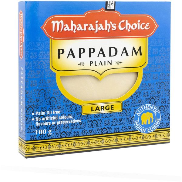 Maharajahs Choice Plain Large Pappadams 100g