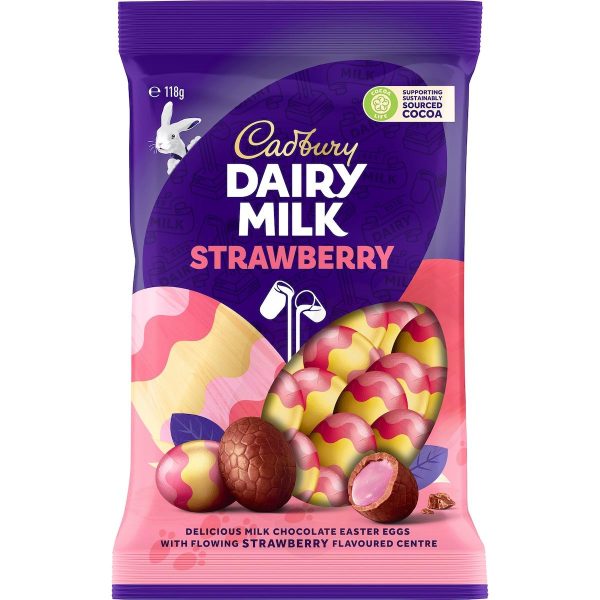 Cadbury Strawberry Chocolate Mini Easter Eggs Pack 118g
