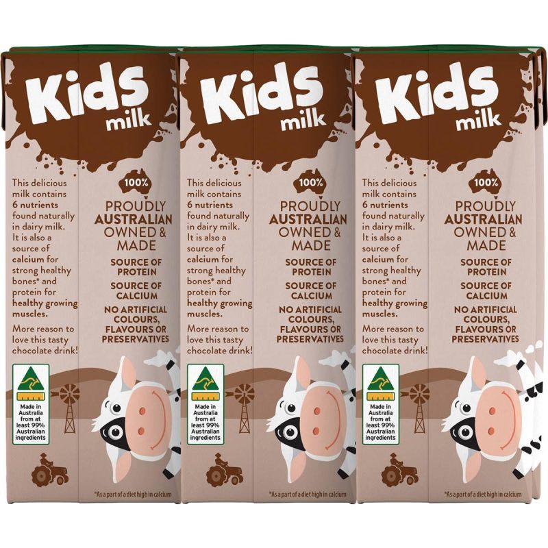 Australias Own Kids Chocolate Flavoured Milk Carton 200ml X 6 Cartons