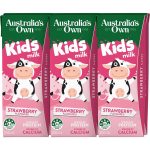 Australias Own Kids Strawberry Flavoured Milk Carton 200ml X 6 Cartons