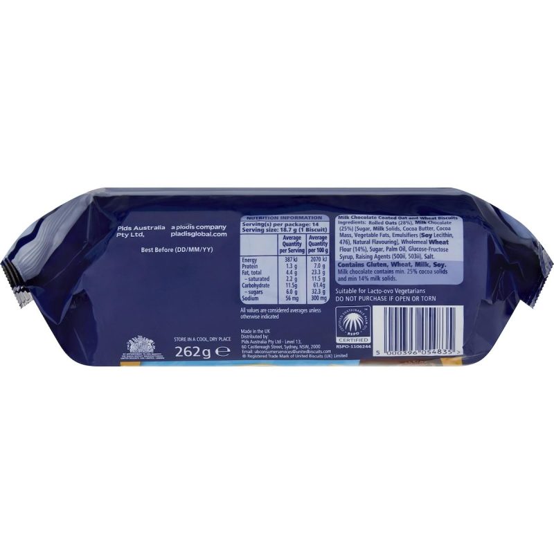 McVities Hobnobs Milk Chocolate Oat Cookies Biscuits 262g