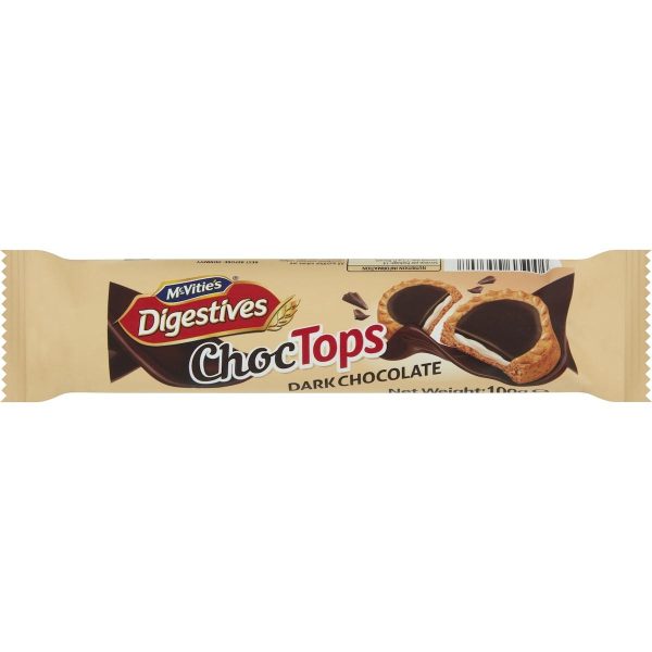 McVities Digestives Choc Tops Dark Chocolate Biscuits 100g