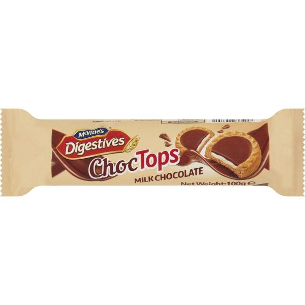 McVities Digestives Choc Tops Milk Chocolate Biscuits 100g