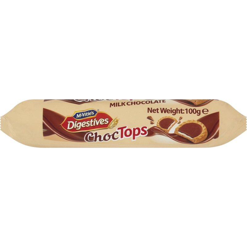 McVities Digestives Choc Tops Milk Chocolate Biscuits 100g