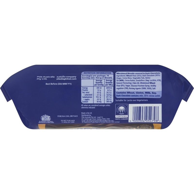 McVities Digestives Dark Chocolate Biscuits 266g