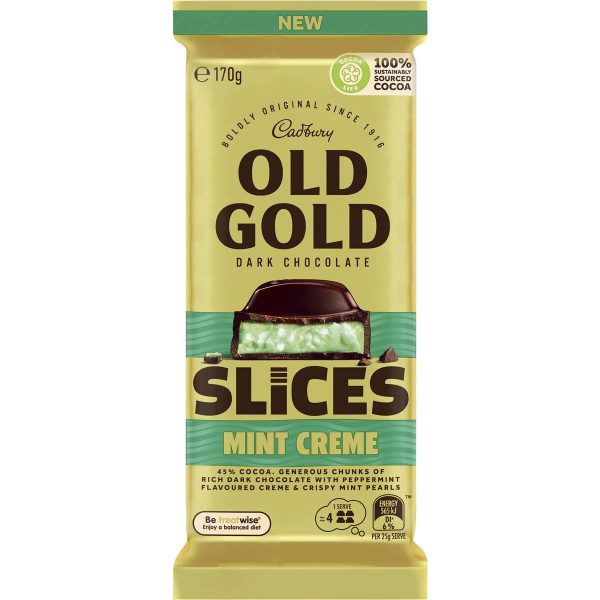 Cadbury Old Gold Dark Chocolate Slices Mint Creme 170g