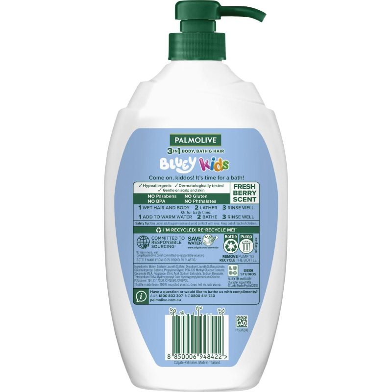 Palmolive Bluey Kids Shampoo Bath Body Wash 1L