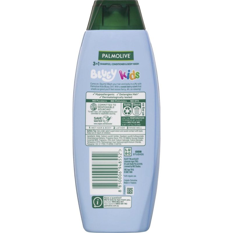 Palmolive Bluey Kids Shampoo Conditioner Body Wash 350ml
