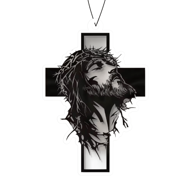 Jesus Christ Crucifixion Cross Black Ice Car Air Freshener