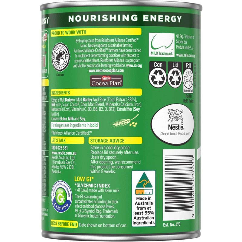 Nestle Milo Chocolate Choc-Malt Malted Drinking Chocolate 200g Tub