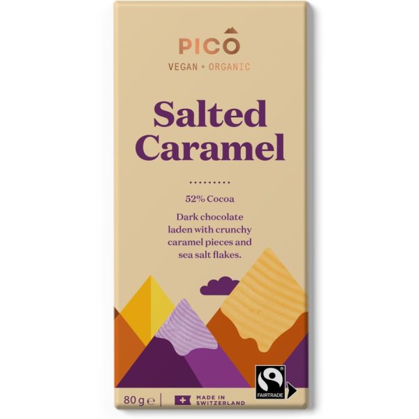 Pico Salted Caramel Vegan Organic Chocolate Block 80g