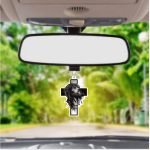 Jesus Christ Crucifixion Cross Black Ice Car Air Freshener
