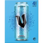 V Blue Zero Sugar Guarana Energy Drink Can 500ml X 4 Pack