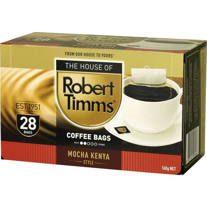 Robert Timms Mocha Kenya Style Instant Coffee Bags 28 Pack