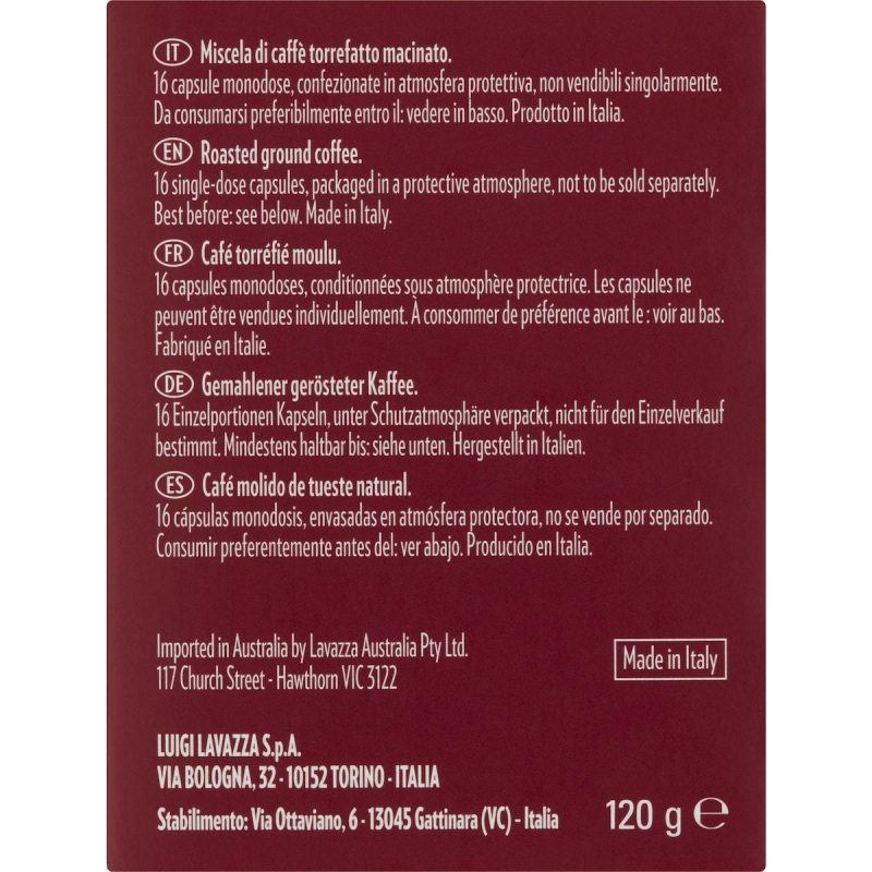 Lavazza Intenso Espresso Coffee Pods Capsules 16 Pack