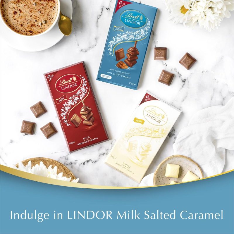 Lindt Lindor Salted Caramel Chocolate Block 100g