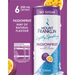 Mount Franklin Lightly Sparkling Water Passionfruit Cans 250ml X 6 Pack