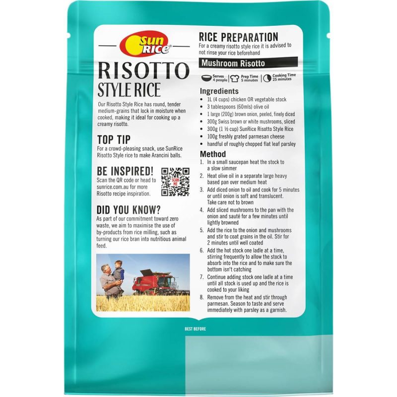 Sunrice Risotto Style Rice Pouch 750g