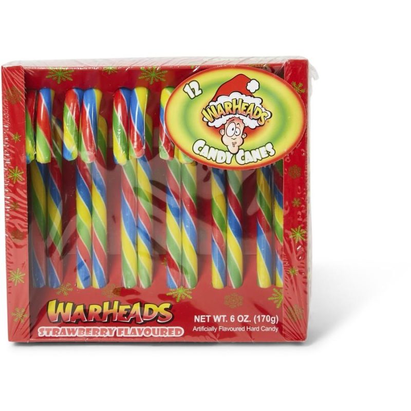 Warheads Super Sour Christmas Candy Canes 12 Pack
